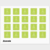 Sticker Carré Lime Green Damask Torah Bat mitzvah (Feuille)
