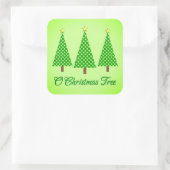 Sticker Carré Lime Green Polka Dot Arbres de Noël modernes (Sac)