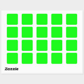Sticker Carré Lime vert 00FF00 couleur, avec option pour ajouter (Feuille)