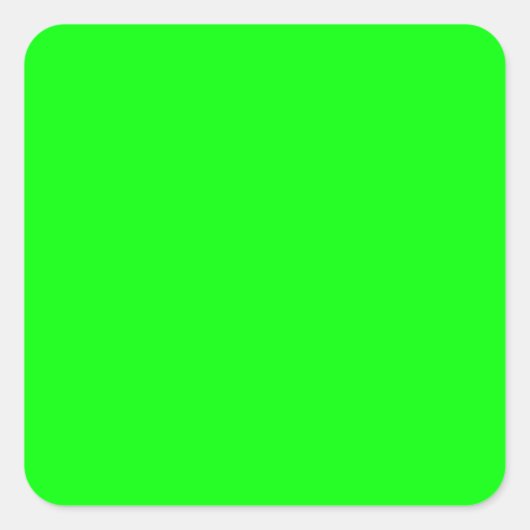 Sticker Carré Lime vert 00FF00 couleur, avec option pour ajouter (Devant)