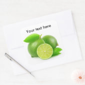 Sticker Carré Limes frais entiers et coupés (Enveloppe)