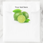 Sticker Carré Limes frais entiers et coupés (Sac)