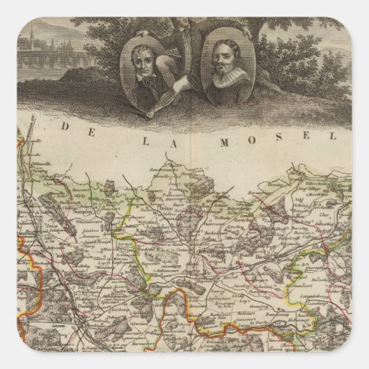 Sticker Carré Limites de district (Devant)