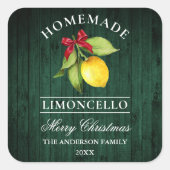 Sticker Carré Limoncello Bois Vert Impression Noël (Devant)
