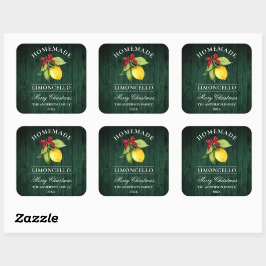 Sticker Carré Limoncello Bois Vert Impression Noël (Feuille)