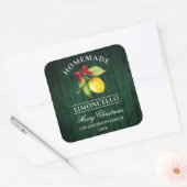 Sticker Carré Limoncello Bois Vert Impression Noël (Enveloppe)