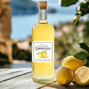 Sticker Carré Limoncello Italien Fait Maison avec Nom