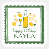 Sticker Carré Limoncello Lemonade Lemon CUSTOM Anniversaire (Devant)