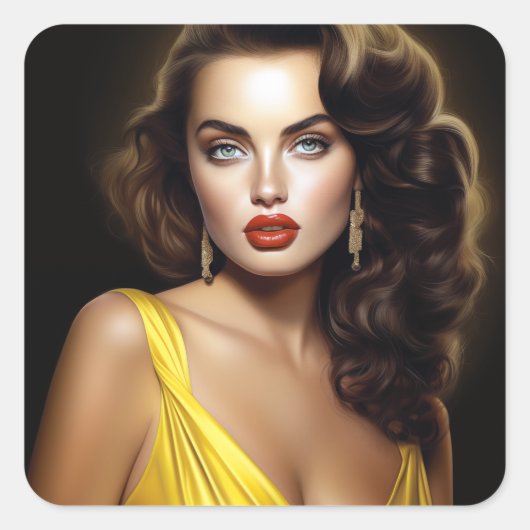 Sticker Carré Lina - Super Modèle Latina! (Devant)