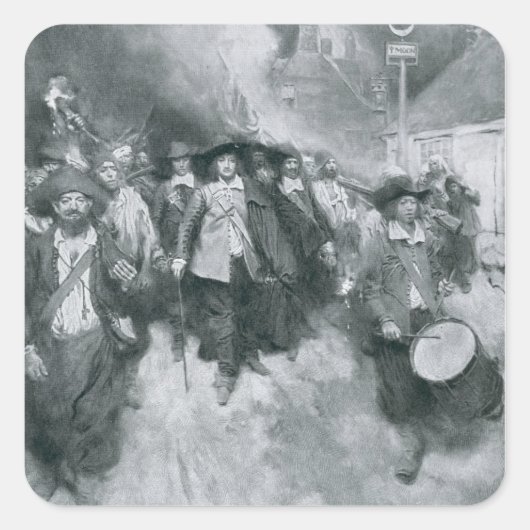 Sticker Carré L'incendie de Jamestown (Devant)