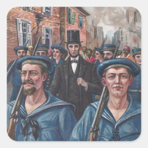 Sticker Carré Lincoln Visite Richmond VA en 1865