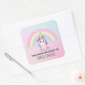 Sticker Carré Lindo Unicornio Acuarela Multicolor  (Enveloppe)
