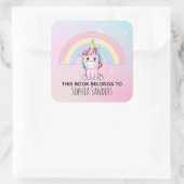 Sticker Carré Lindo Unicornio Acuarela Multicolor  (Sac)