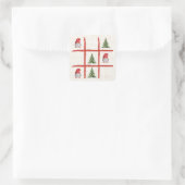 Sticker Carré Linen Gnome Christmas Trees Tic Tac Toe (Sac)