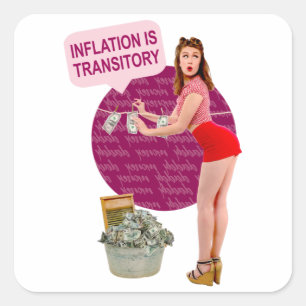 Sticker Carré L'inflation est transitoire