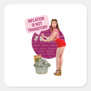 Sticker Carré L'inflation n'est pas transitoire