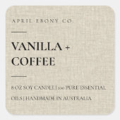 STICKER CARRÉ LINGE DE BEIGE RUSTIQUE MODERNE ET ÉLÉGANT SIMPLE (Devant)