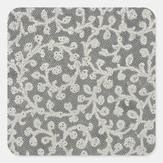 Sticker Carré Linge de dentelle mariage blanc classique jolie (Devant)