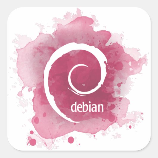 Sticker Carré Linux Debian (Devant)