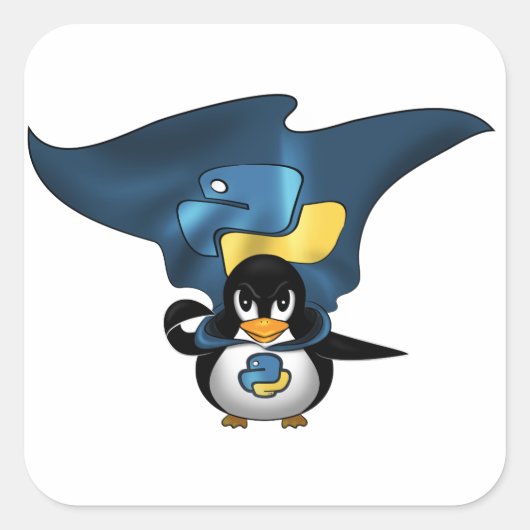 Sticker Carré Linux Python (Devant)