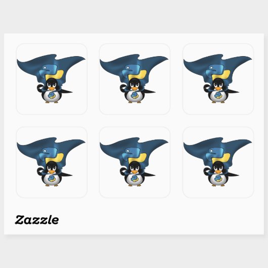 Sticker Carré Linux Python (Feuille)