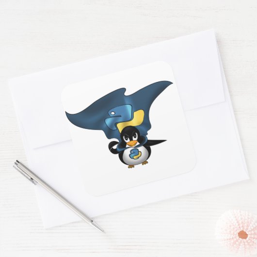 Sticker Carré Linux Python (Enveloppe)