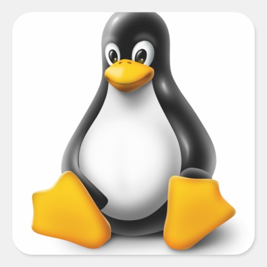 Sticker Carré Linux Tux le pingouin (Devant)