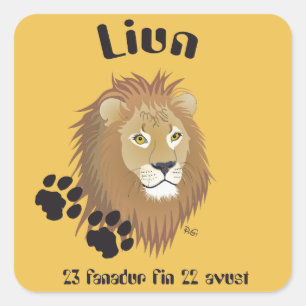 Sticker Carré Lion