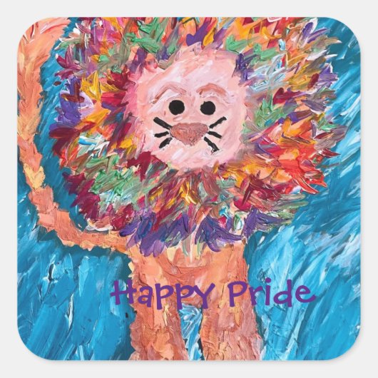 Sticker Carré Lion A Sa Fierté (Devant)