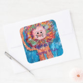 Sticker Carré Lion A Sa Fierté (Enveloppe)