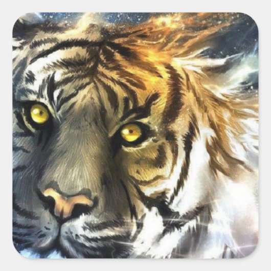 Sticker Carré lion abstrait (Devant)