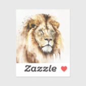 Sticker Carré Lion Aquarelle Majestic (Feuille)