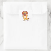 Sticker Carré Lion avec coeur (Sac)
