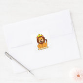Sticker Carré Lion avec couronne (Enveloppe)