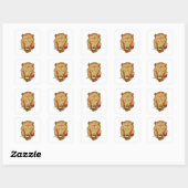 Sticker Carré Lion avec Rose (Feuille)