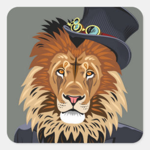 Sticker Carré Lion chic