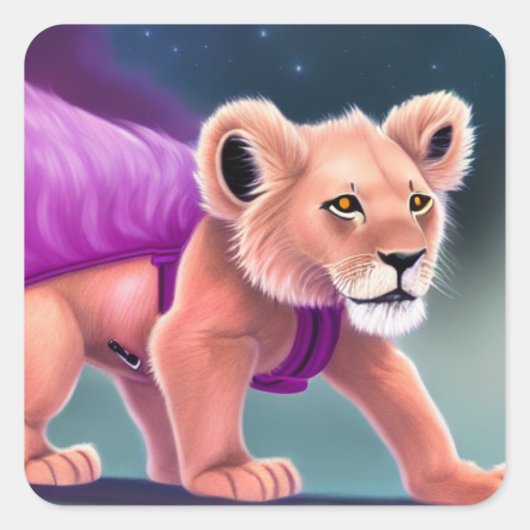 Sticker Carré Lion Cub (Devant)