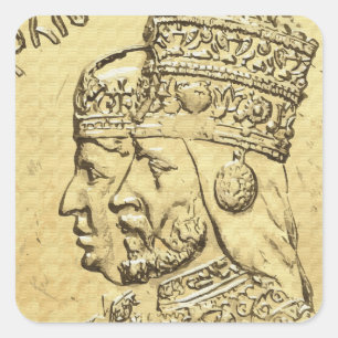 Sticker Carré Lion de Menen Rasta d'impératrice de Haile