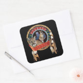 Sticker Carré Lion de montagne du Texas (Enveloppe)