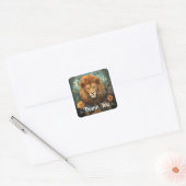 Sticker Carré Lion et fleurs (Enveloppe)
