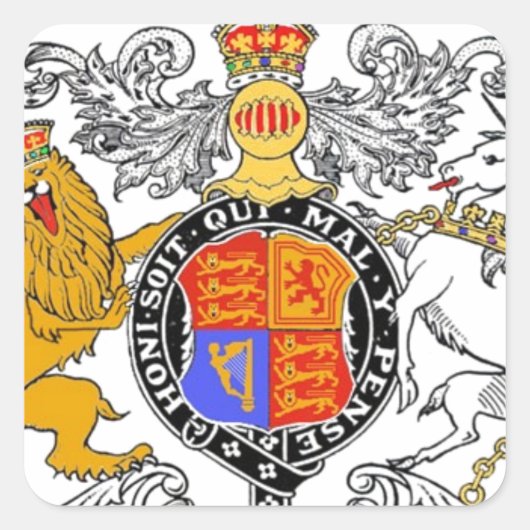 STICKER CARRÉ LION ET UNICORN (Devant)