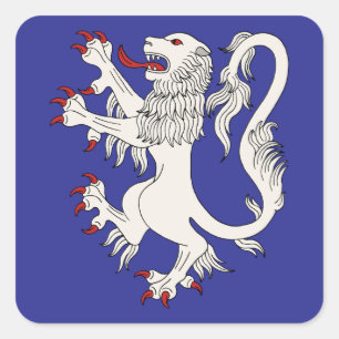Sticker Carré Lion Rampant Argent