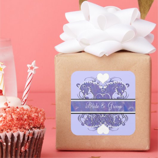 Sticker Carré Lion Rampant Renaissance Mariage (Fête)