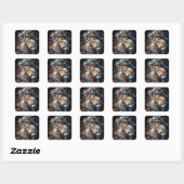 Sticker Carré Lion Steampunk (Feuille)