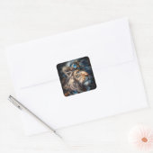 Sticker Carré Lion Steampunk (Enveloppe)
