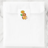 Sticker Carré Lion with Flower (Sac)