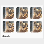 Sticker Carré Lionne (Feuille)