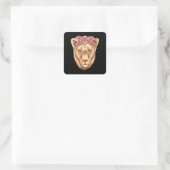 Sticker Carré Lionne aquarelle (Sac)