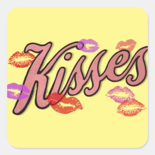 STICKER CARRÉ LIP KISSES