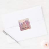 Sticker Carré Lipgloss maquillage rose gouttes Favoriser (Enveloppe)